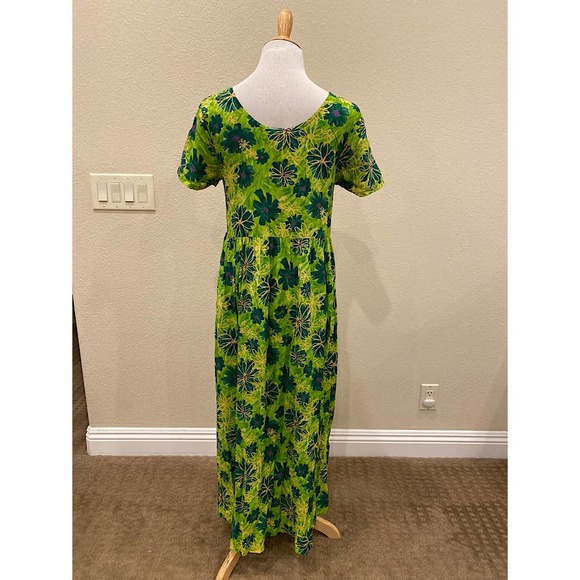 Vintage 90's Big Hed Designs Floral Maxi Dress S/S Size Medium - Picture 3 of 5